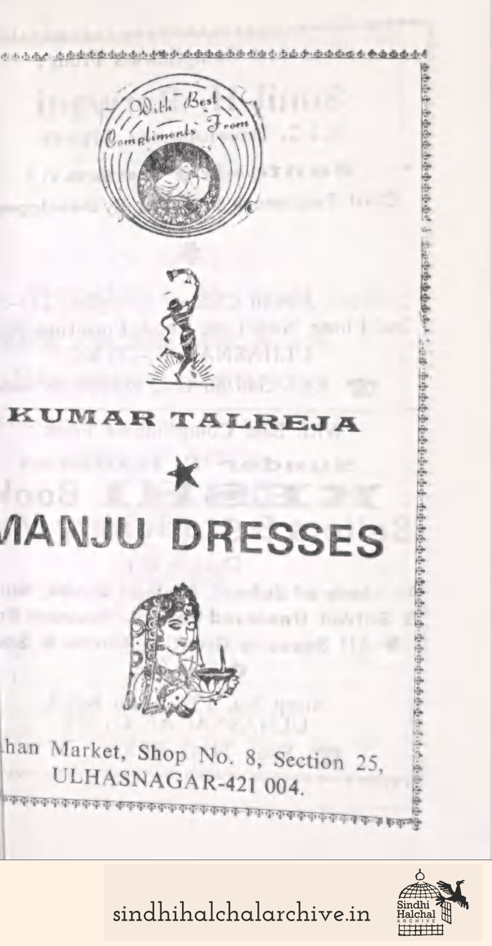 Image of AD KUMAR TALREJA
*
MANJU DRESSES